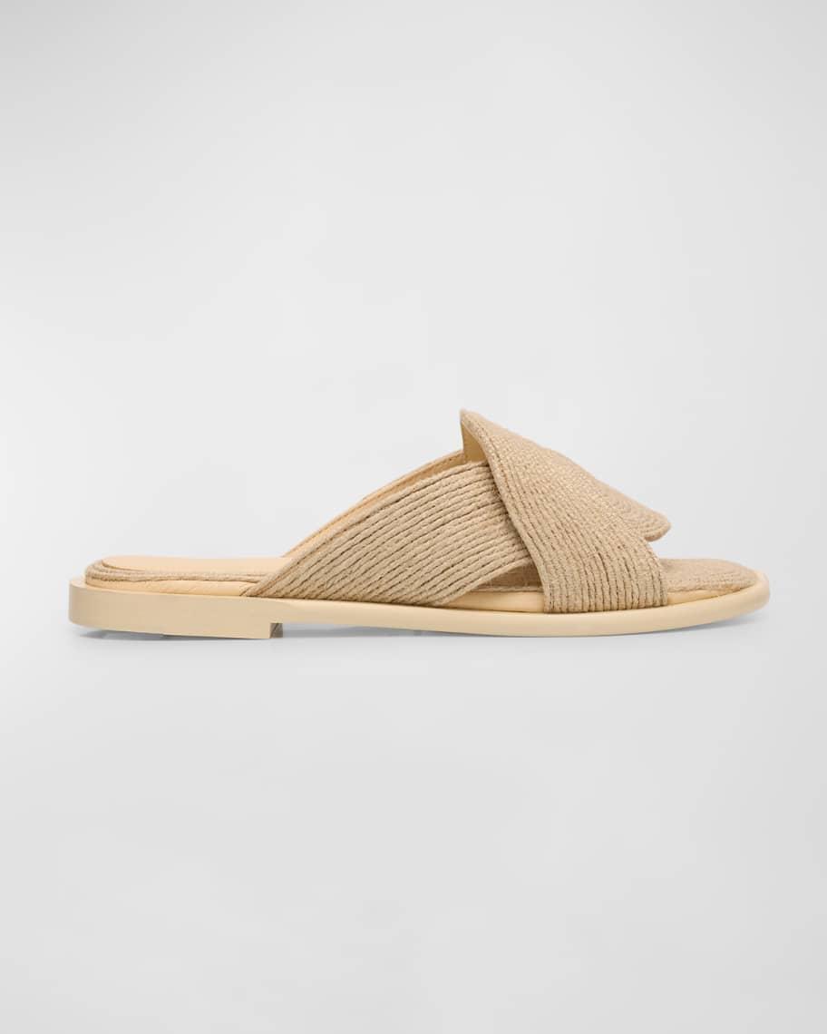 Petal Jute Flat Slide Sandals Product Image