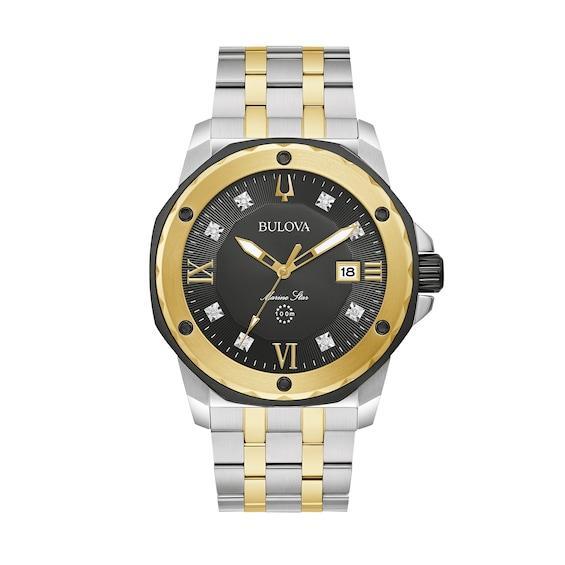 Bulova Men's Marine Star Diamond Two-Tone Stainless Steel Bracelet Watch Product Image