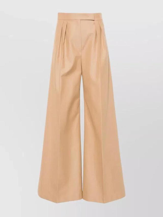 MAX MARA Pleat-detailing Palazzo Pants In Brown Product Image