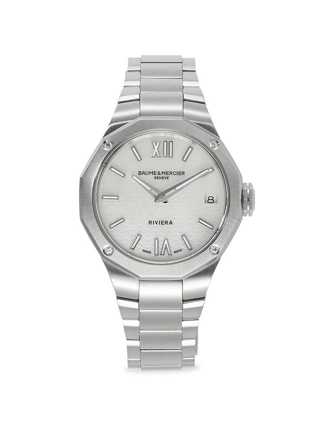 Womens Riviera 10729 Stainless Steel, Mother-Of-Pearl & 0.05 TCW Diamond Bracelet Watch/33MM Product Image