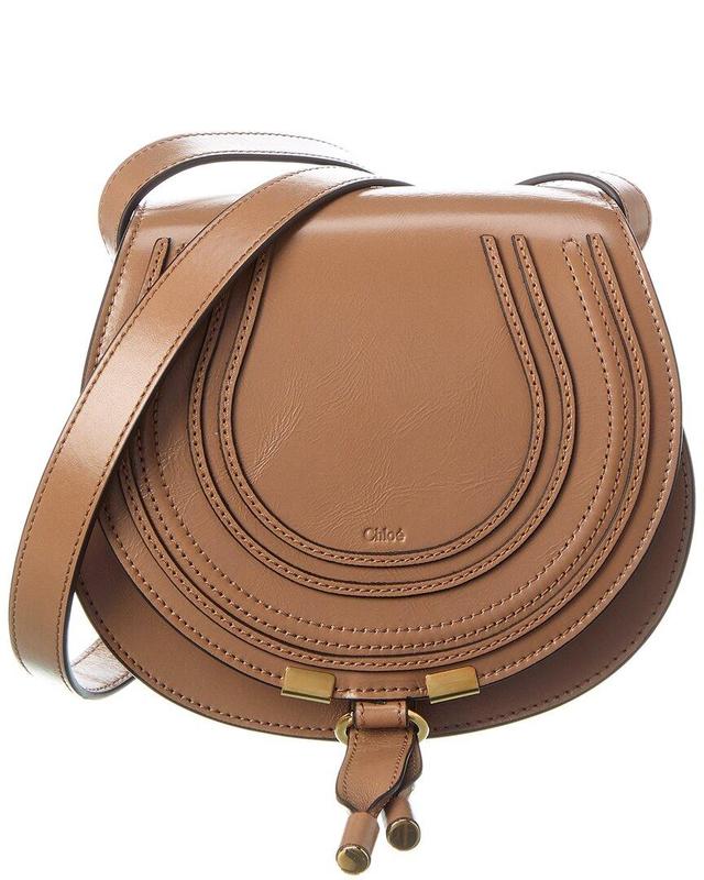 Marcie Small Leather Shoulder Bag In Gold Product Image