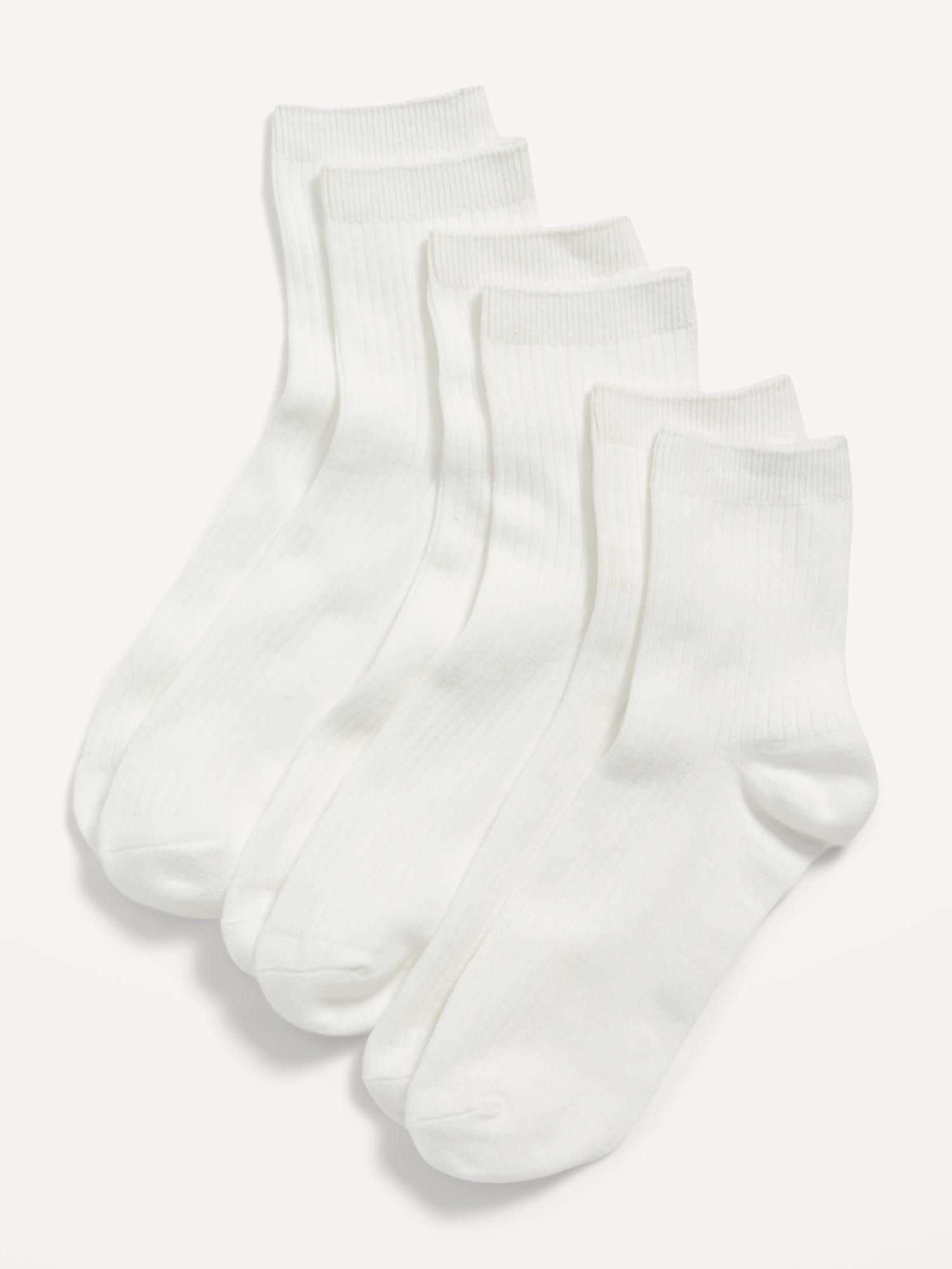 Rib-Knit Quarter Crew Socks 3-Pack For Women Product Image