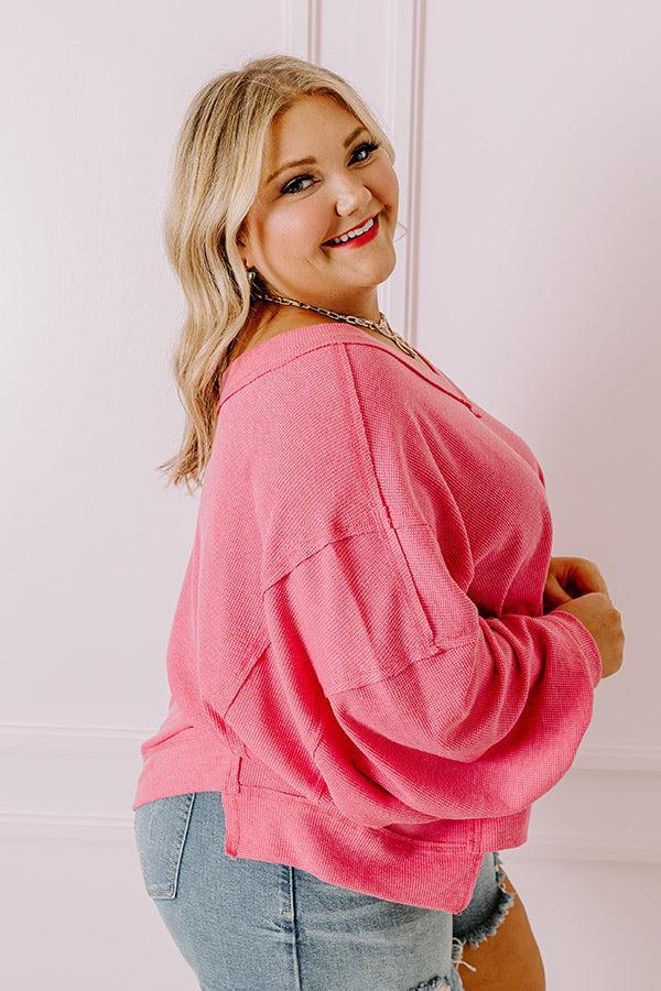 Springtime Sips Waffle Knit Top Curves Product Image