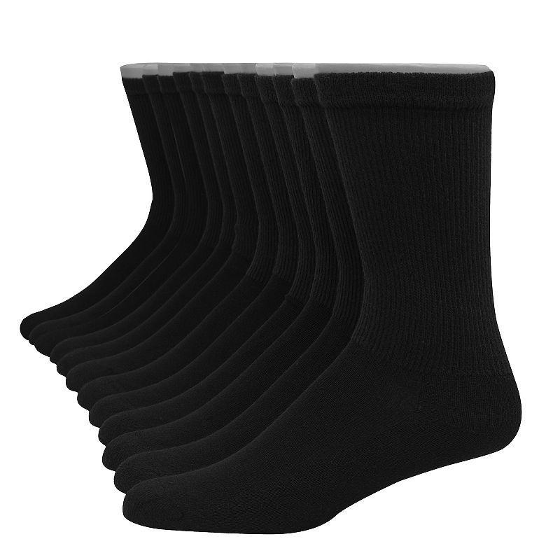 Mens Hanes Ultimate 12-pack Soft & Durable Crew Socks Grey Product Image