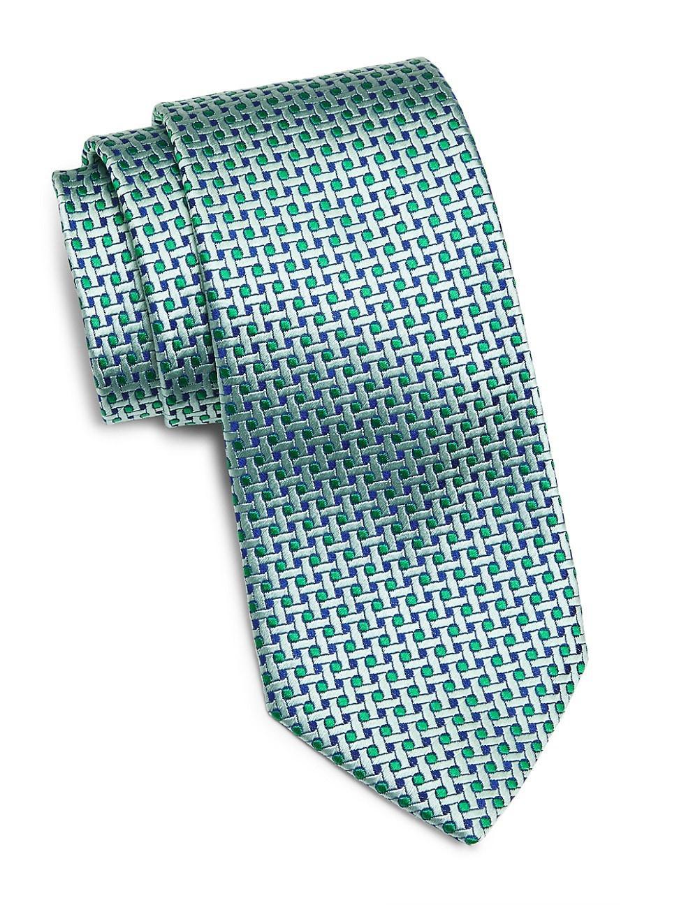 Mens Geometric Silk Tie Product Image