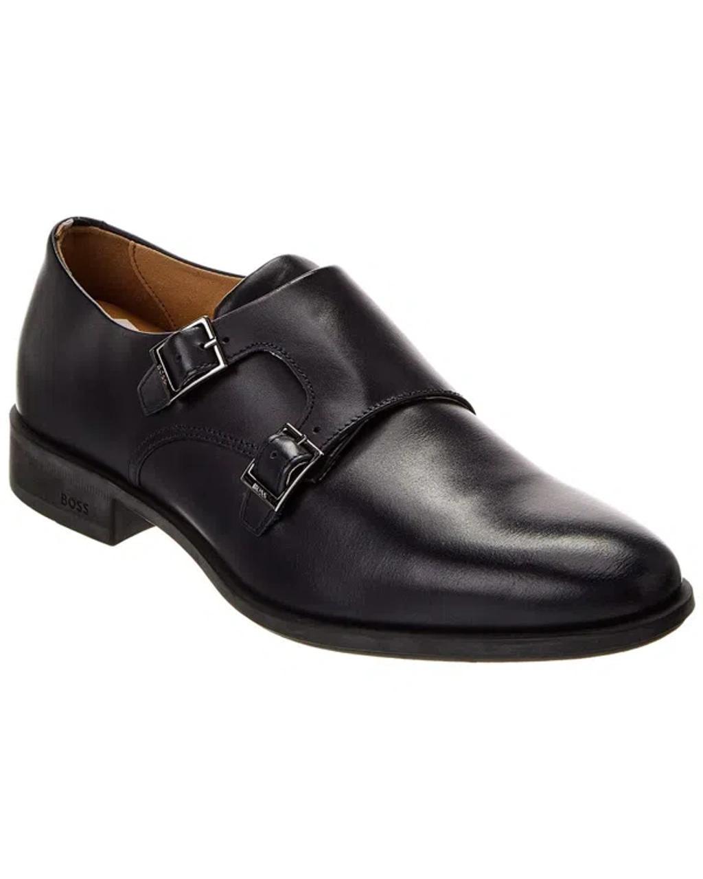 HUGO BOSS Colby Leather Loafer In Blue Product Image