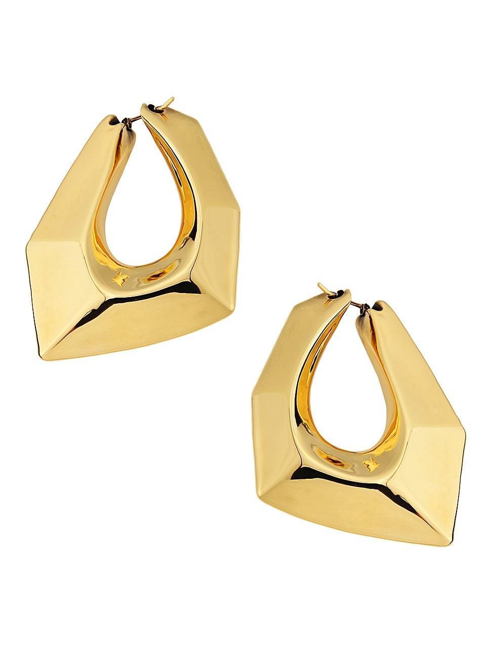 Womens Modernist Goldtone Hoop Earrings Product Image