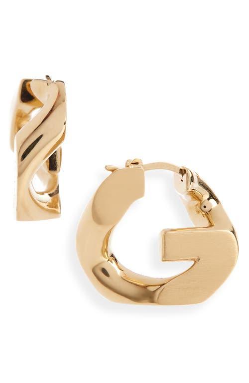 G Chain Hoop Earrings, Golden Product Image