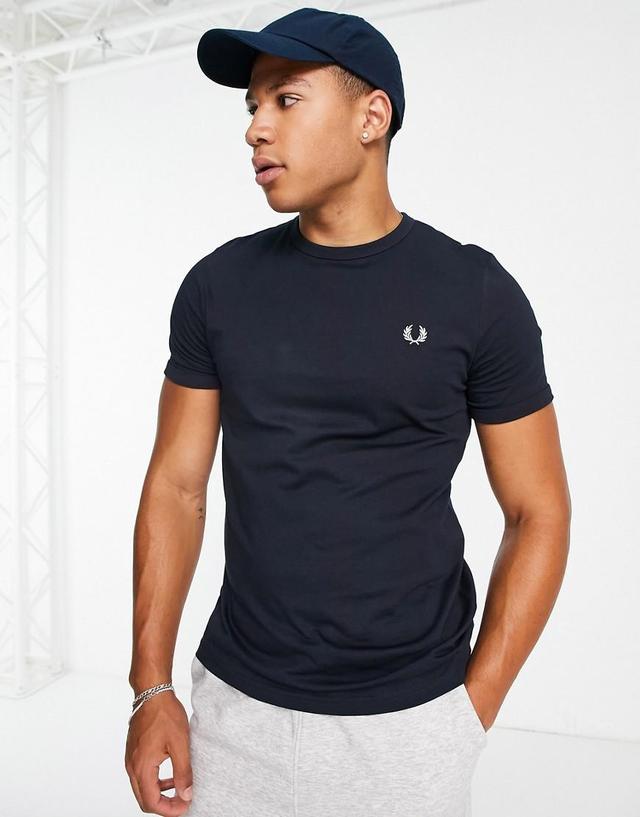 Fred Perry Ringer T-Shirt (Navy) Men's T Shirt Product Image