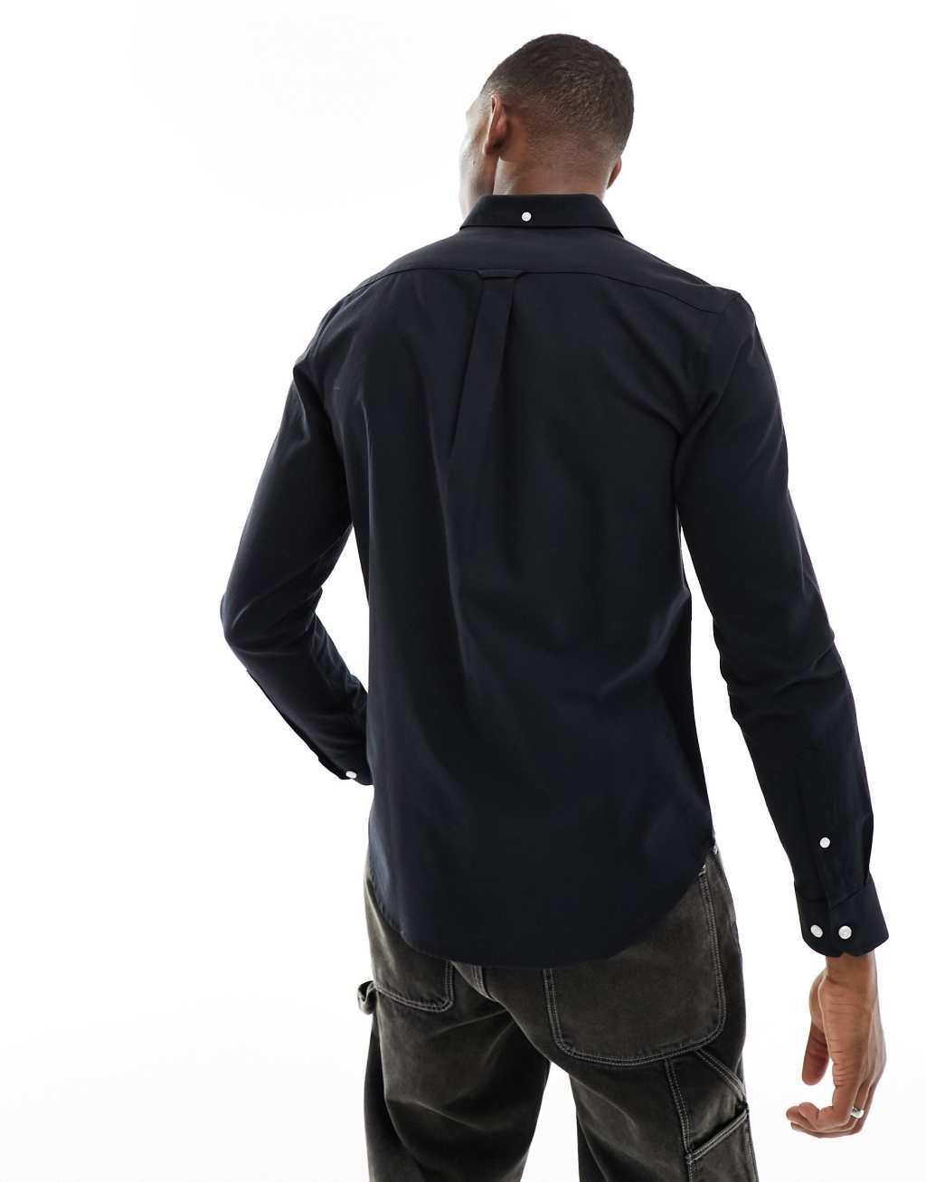 Farah Brewer long sleeve shirt in black Product Image