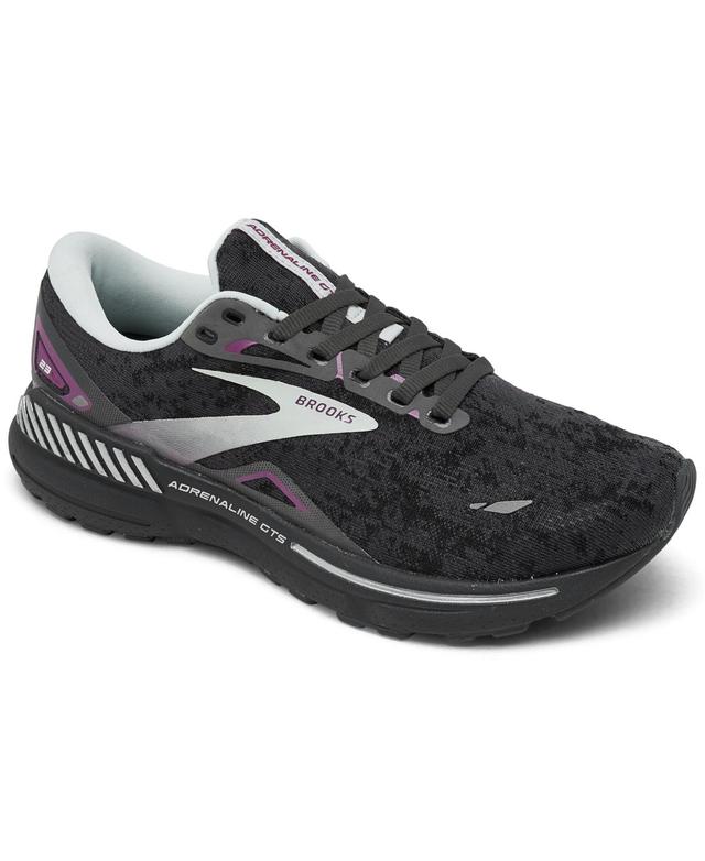 Brooks Mens Adrenaline Gts 23 Wide-Width Running Sneakers from Finish Line - Oyster, Ebony Product Image