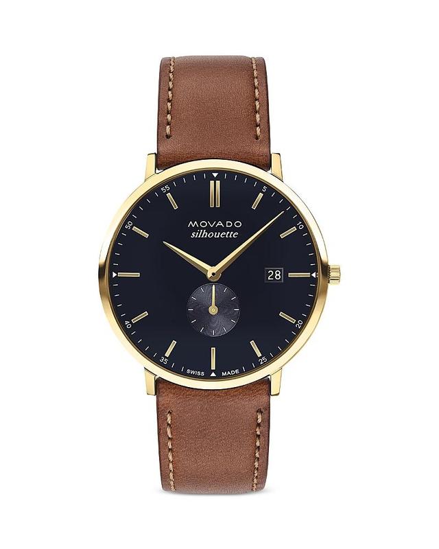 Movado Heritage Calendoplan Leather Strap Watch, 40mm Product Image