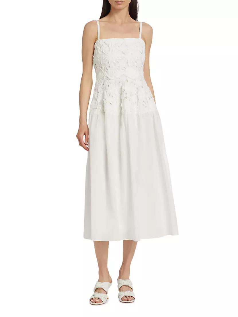 Veronica Cotton Textured Midi-Dress Product Image