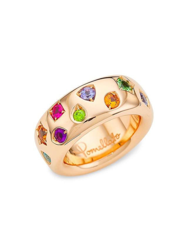 Womens Iconica 18K Rose Gold & Multi-Stone Medium Ring Product Image