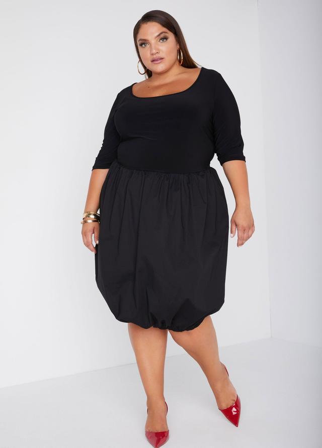 Plus Size Paneled Bubble Dress Ashley Stewart Product Image