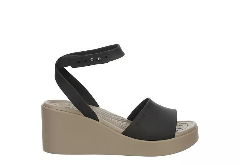 Crocs Brooklyn Ankle Strap Wedge (Black/Mushroom) Women's Shoes Product Image