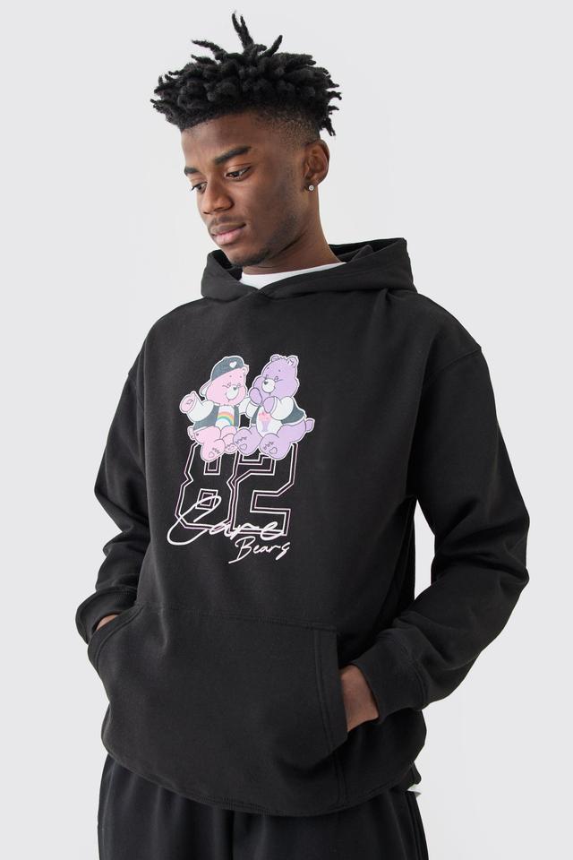 Oversized Care Bears Varsity License Hoodie | boohooMAN USA Product Image