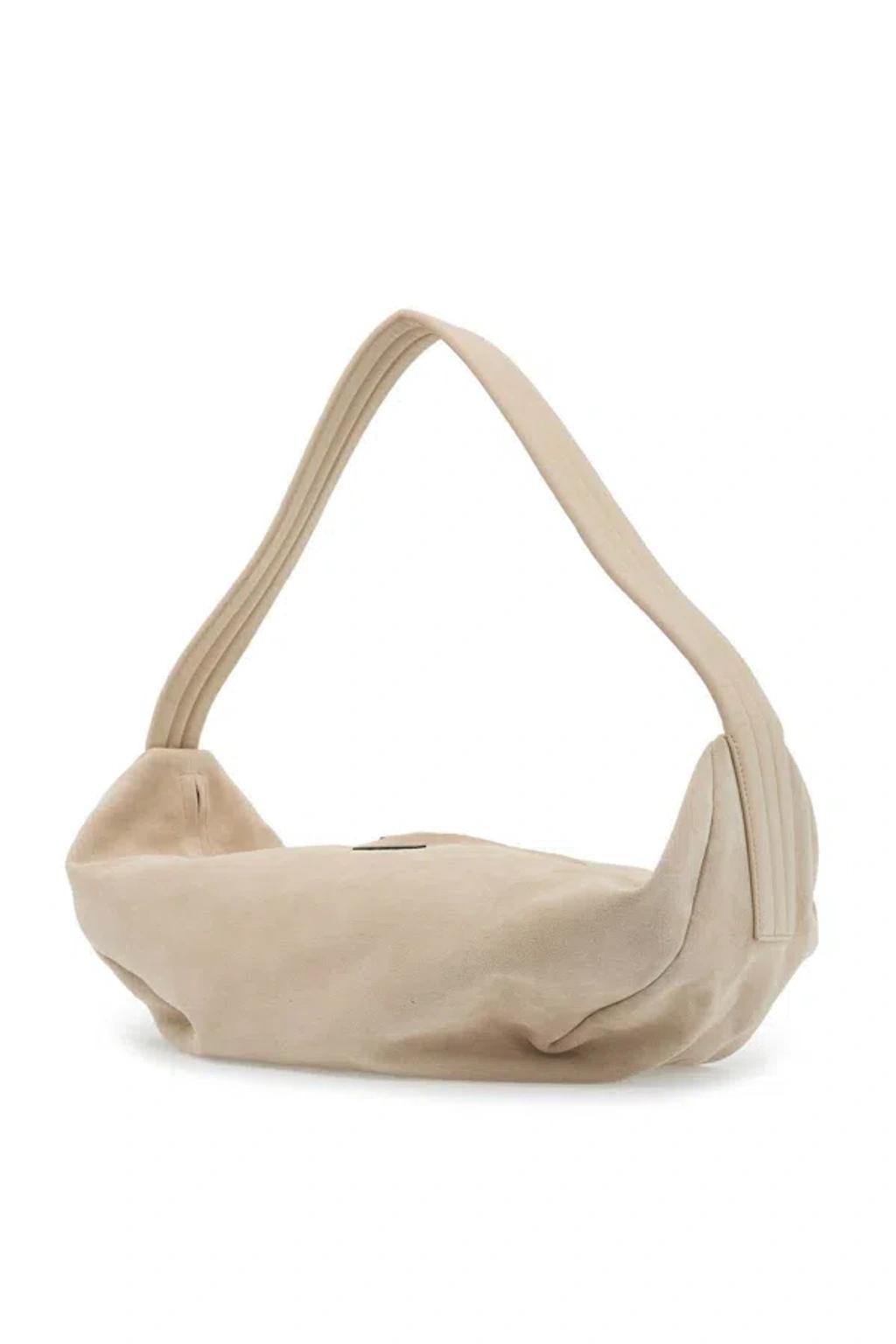 Suede Leather Shell Bag With In Neutro Product Image