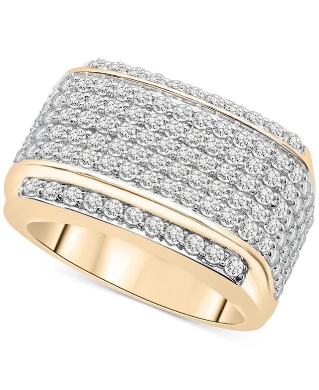 Mens Diamond Multirow Cluster Ring (2 ct. t.w.) in 10k Gold Product Image