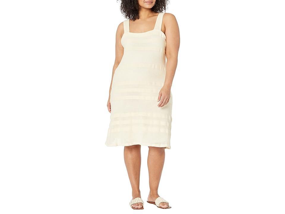 Lauren Ralph Lauren Plus Size Striped Knit Sleeveless Dress (Mascarpone Cream) Women's Clothing Product Image