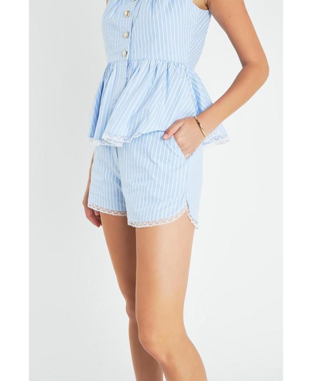 English Factory Womens Striped Shorts - Blue Product Image