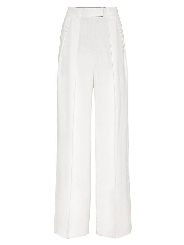 Womens Viscose And Linen Fluid Twill Sartorial Wide Trousers Product Image