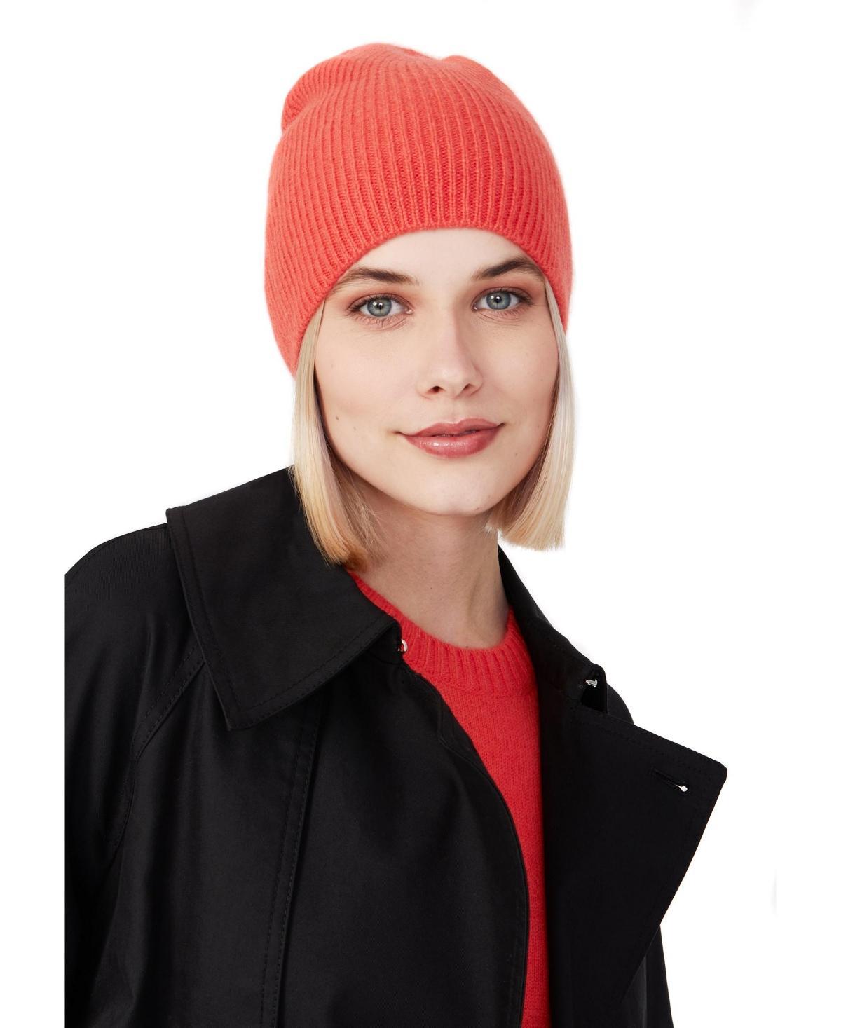 Style Republic Womens 100% Pure Cashmere Fully Ribbed Beanie Product Image