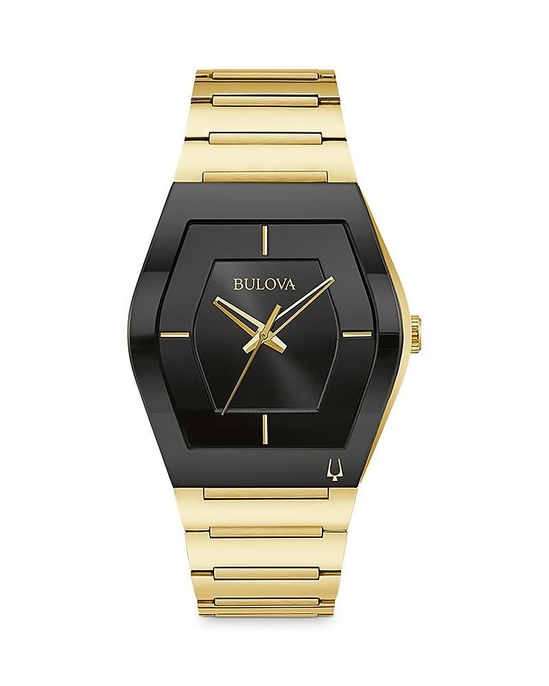 Men's Special Edition Bulova Modern Latin GrammyÂ® Gemini Two-Tone Strap Watch with Tonneau Black Dial (Model: 97A163) Product Image