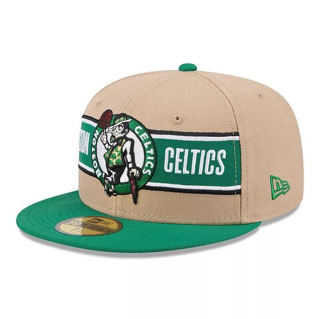 Mens New Era Tan/Kelly Green Boston Celtics 2024 NBA Draft 59FIFTY Fitted Hat Product Image