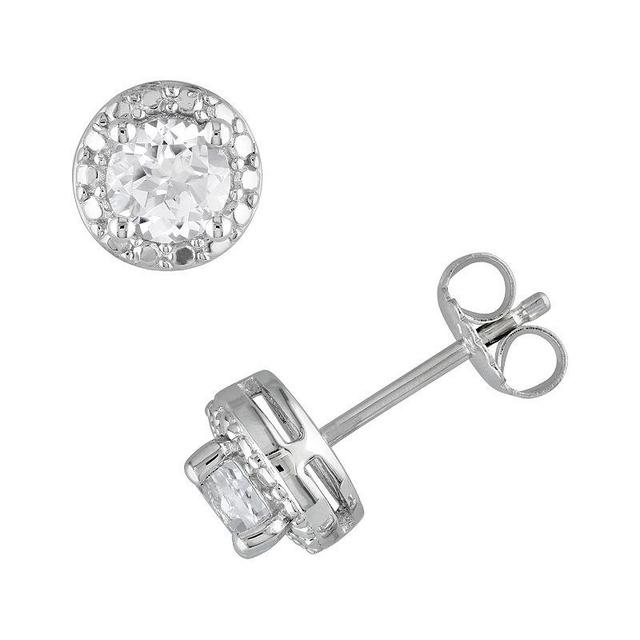 Stella Grace Sterling Silver Lab-Created White Sapphire Stud Earrings, Womens Product Image