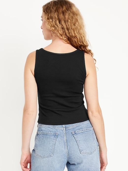 Cinched Rib-Knit Tank Top Product Image