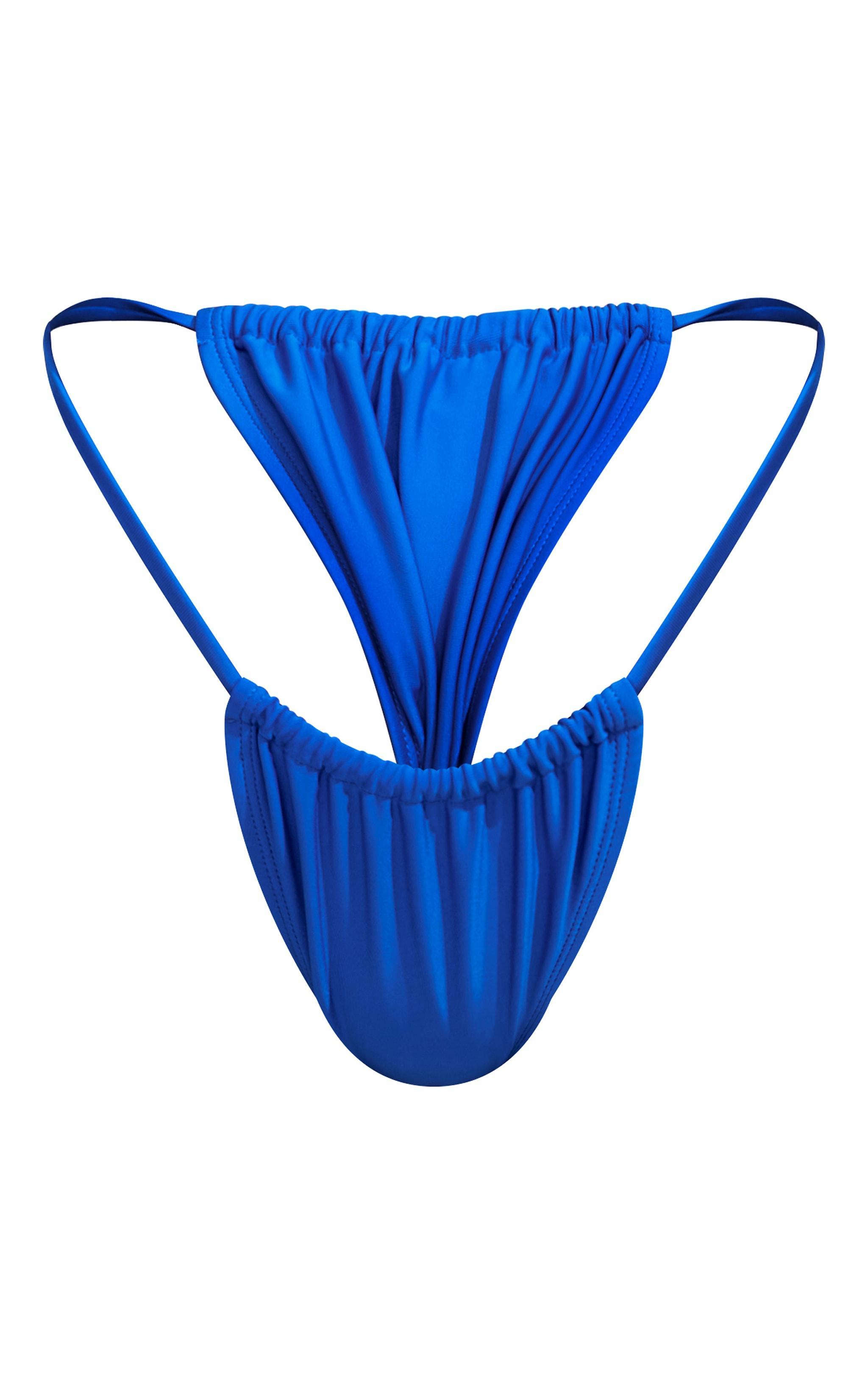 Bright Blue Mix And Match Mini Tanga Bikini Bottoms Product Image