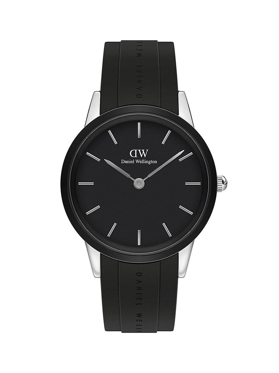 Daniel Wellington Mens Iconic Motion Automatic Black Rubber Watch 40mm Product Image