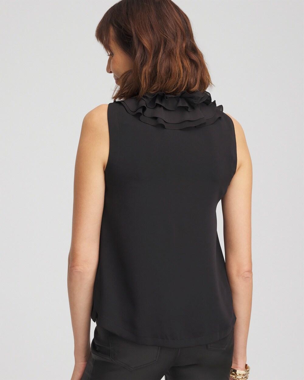 Ruffled Neck Sleeveless Blouse Product Image