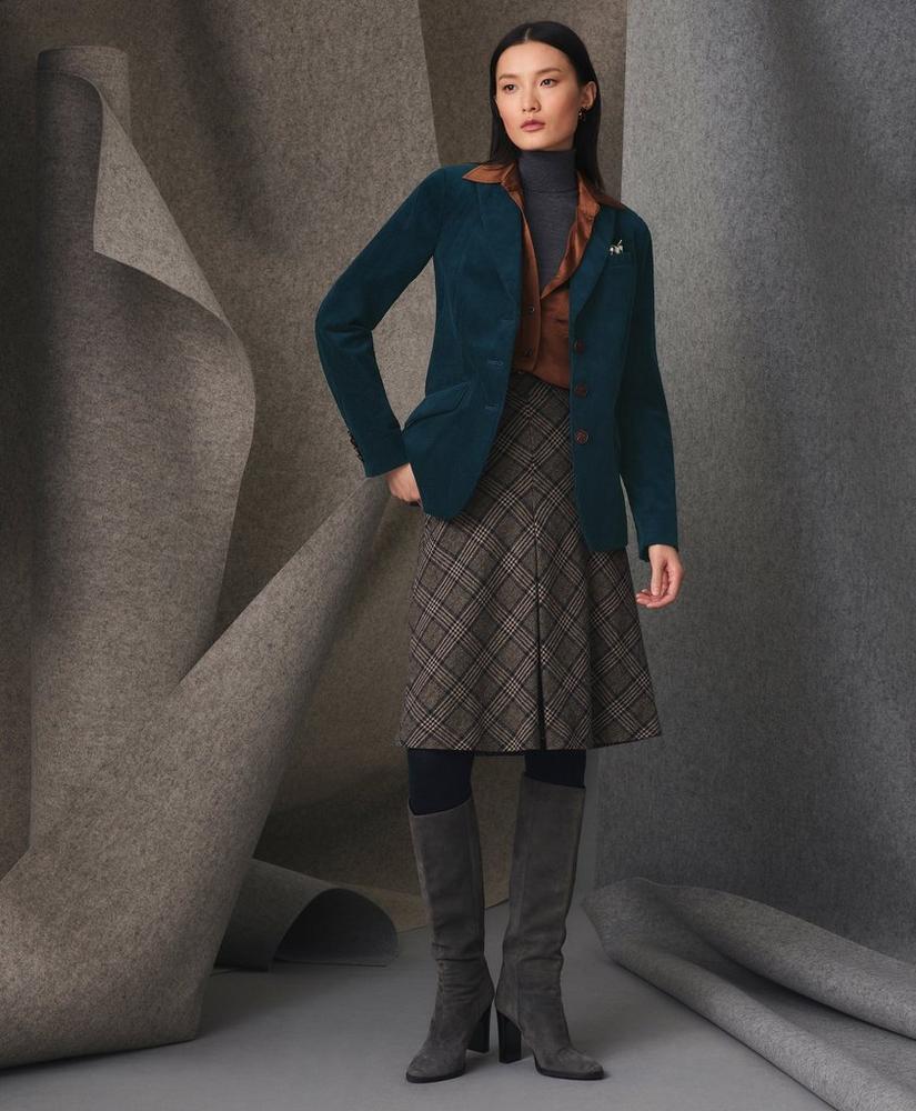 A-Line Skirt in Glen Plaid Wool Product Image