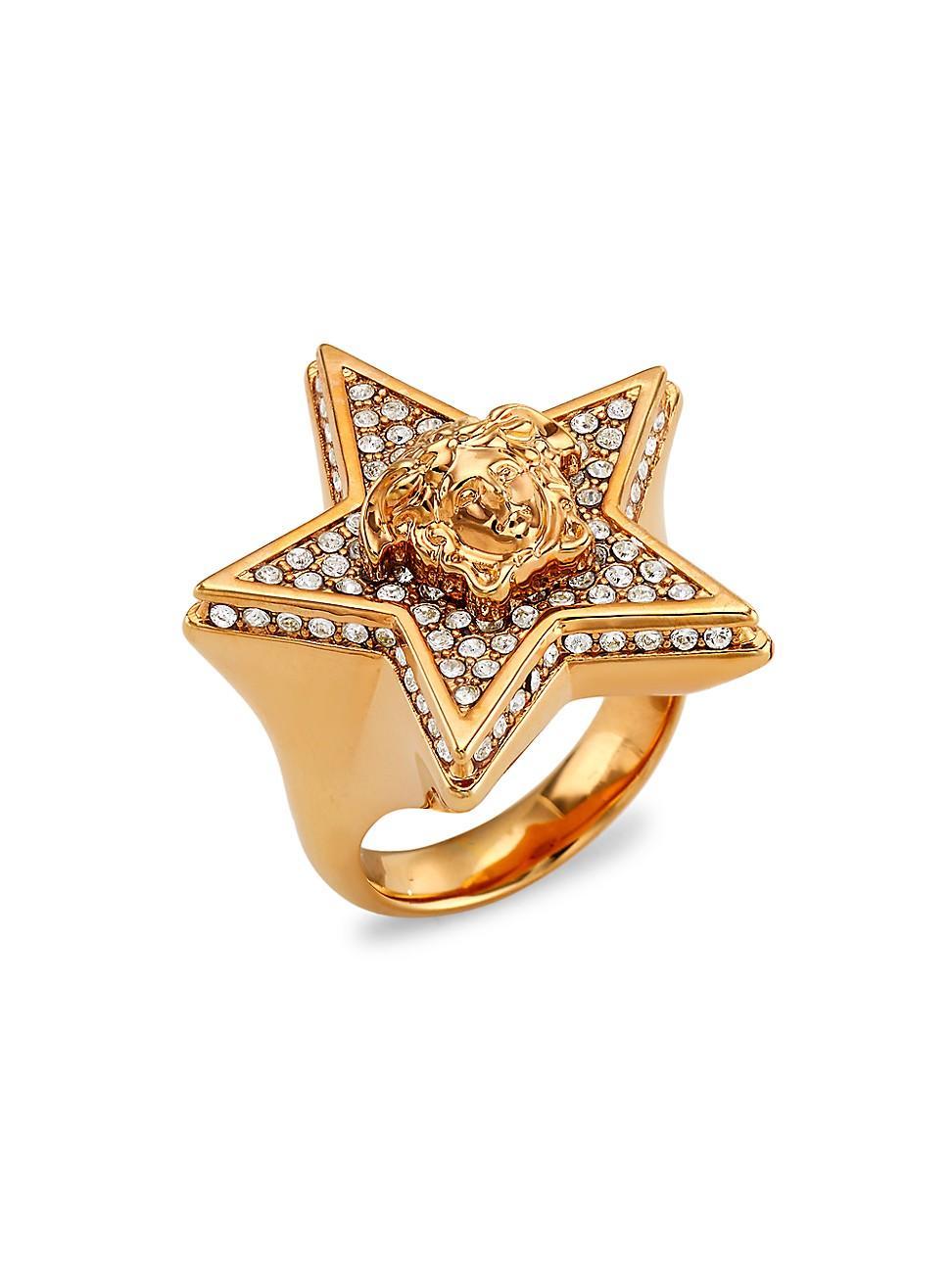 Womens Medusa Goldtone & Crystal Star Ring Product Image