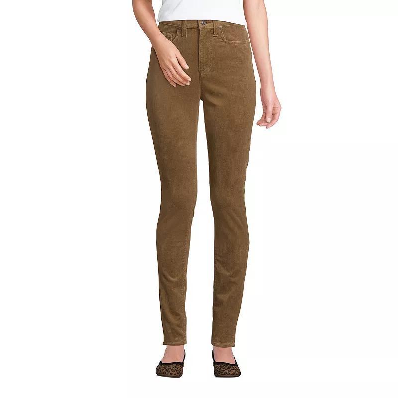 Womens Lands End Slim High Waisted Corduroy Pants Product Image