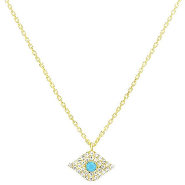 Sunkissed Sterling 14k Gold Over Silver Cubic Zirconia Eye Necklace, Womens Gold Tone Product Image