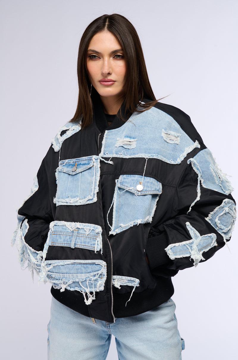 TUMI MIXED MEDIA BOMBER JACKET Product Image