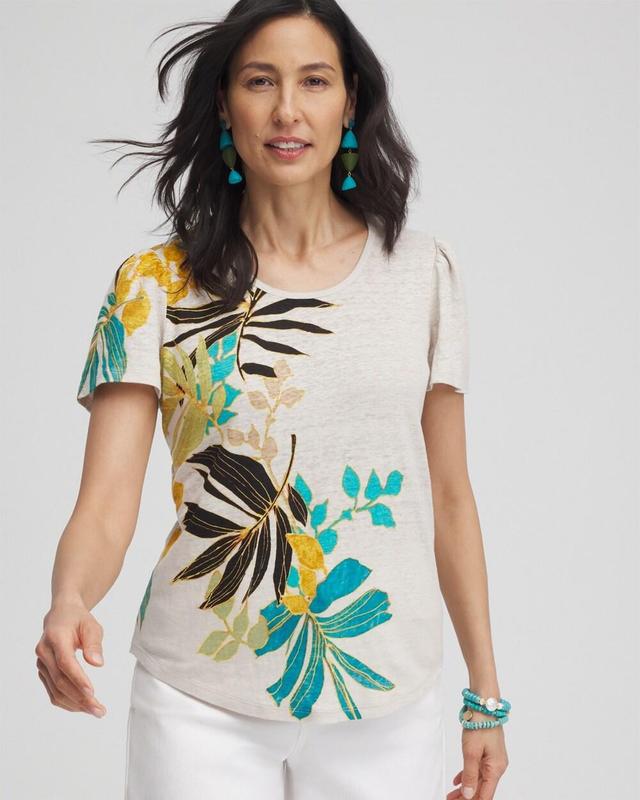 Women's Palms Linen Flutter Sleeve Tee Product Image