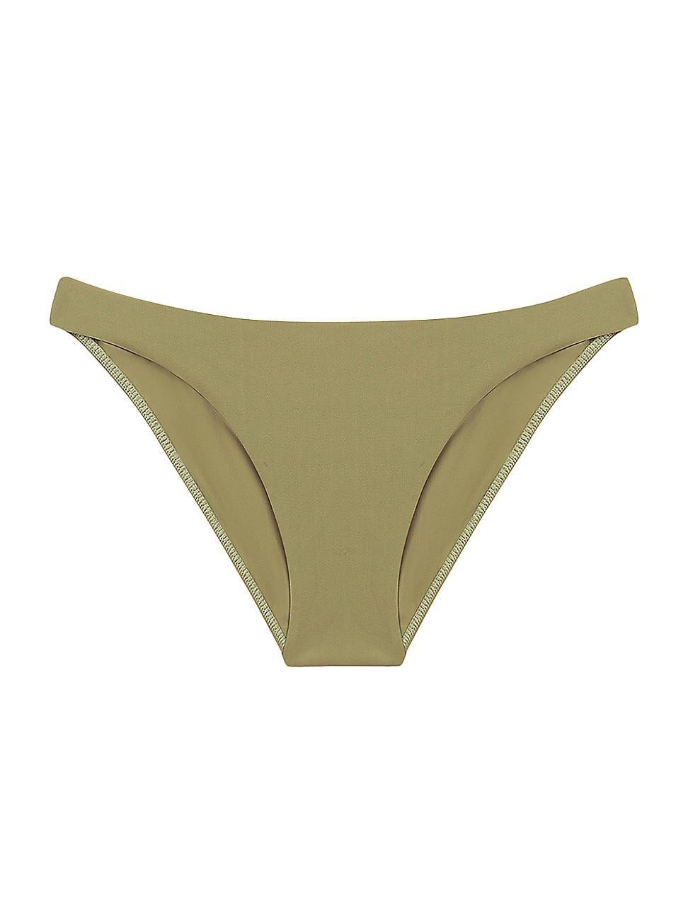 Womens Solid Low-Rise Bikini Bottom Product Image