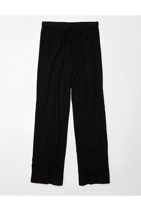 AE Linen-Blend Pull-On Wide-Leg Pant Womens Product Image