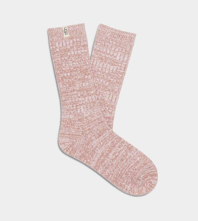 UGG Womens Rib Knit Slouchy Crew Sock Polyester Blend/Recycled Materials Socks in Pink/ Product Image