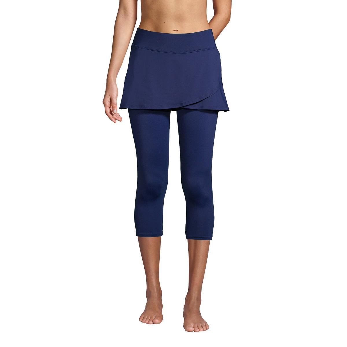 Womens Lands End Swim Skirt & Capri Leggings Deep Blue Product Image