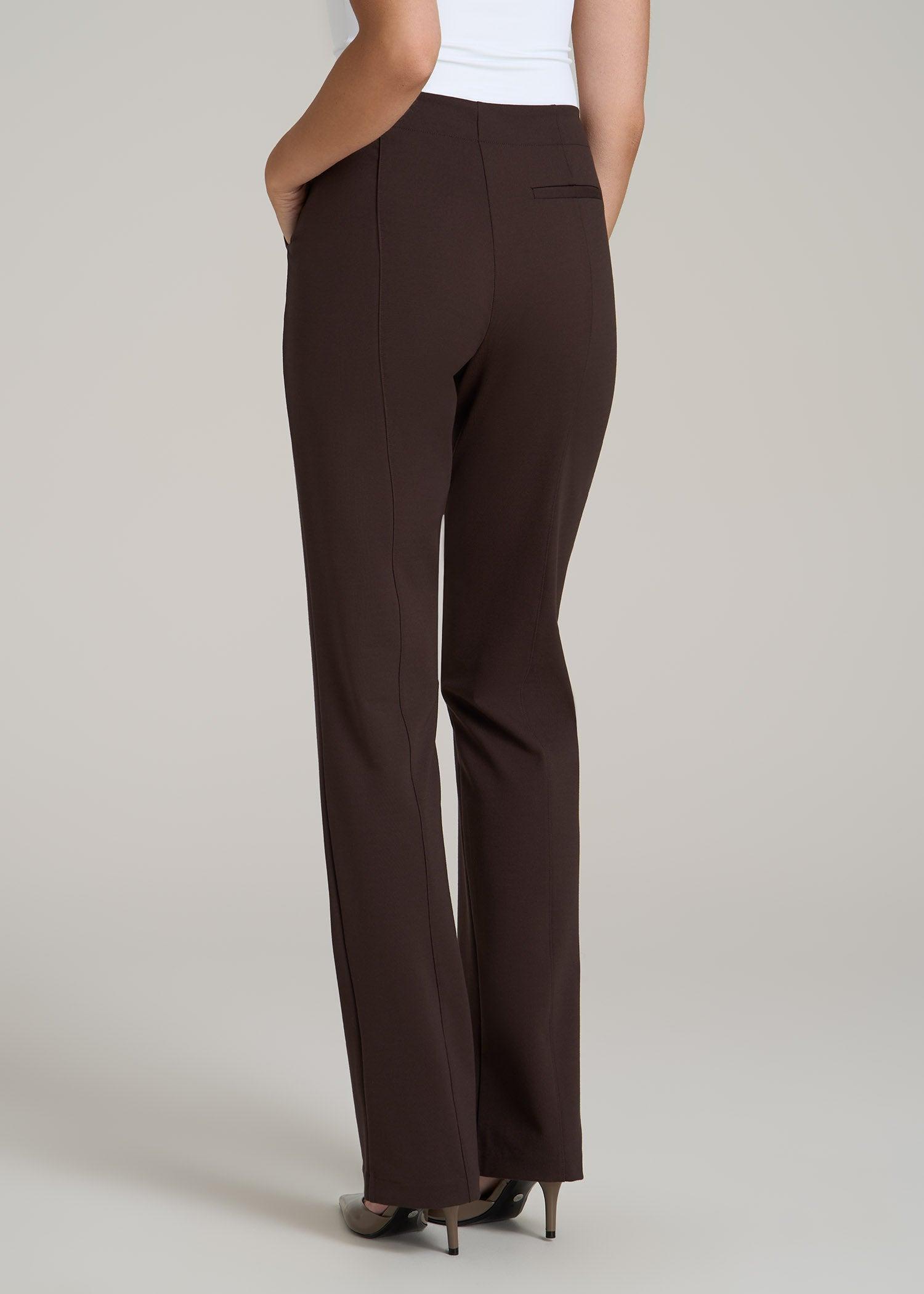 Slim Straight Leg Dress Pants for Tall Women in Espresso Product Image