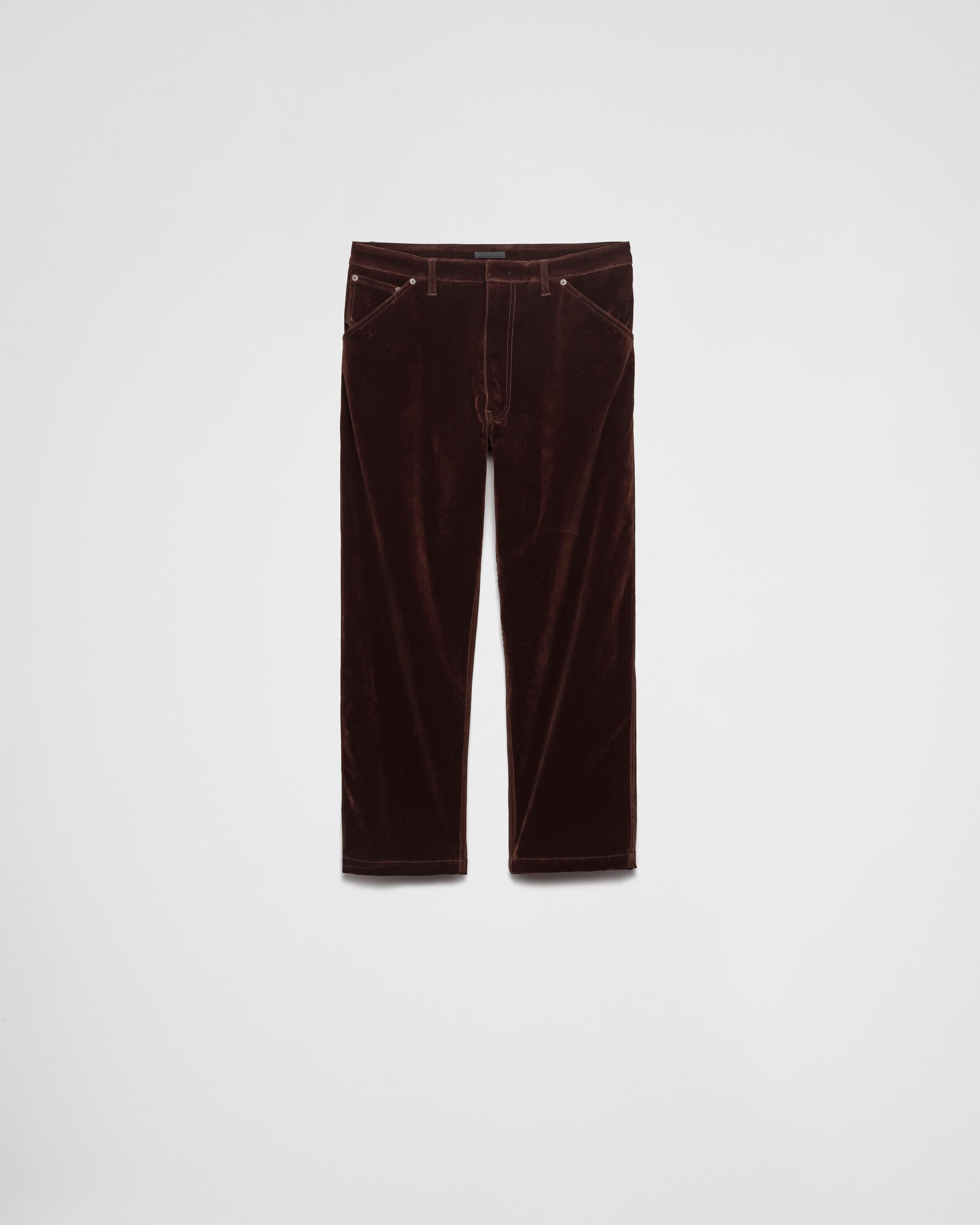 Velvet denim trousers Product Image