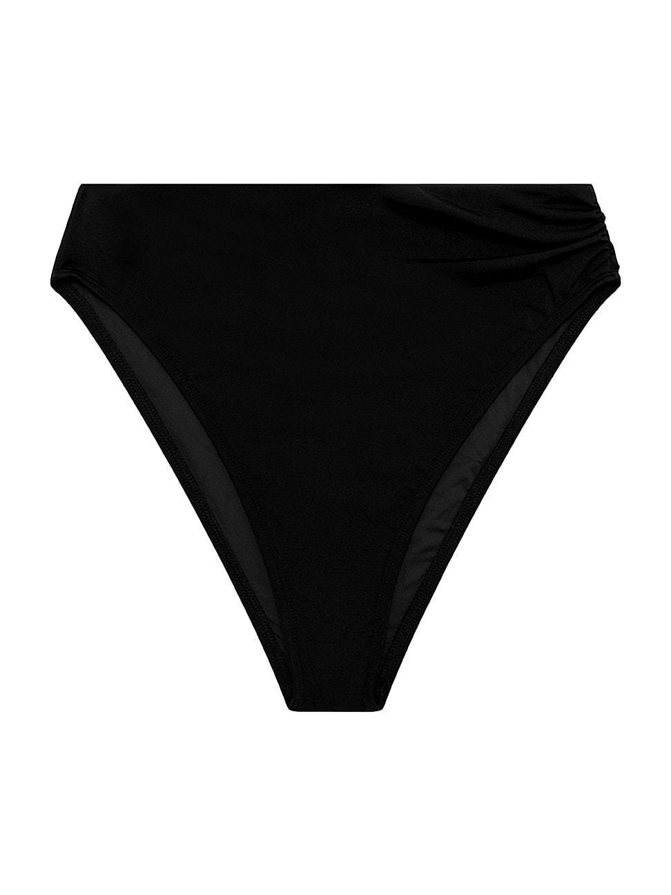 Womens Ruched High-Waist Bikini Bottom Product Image