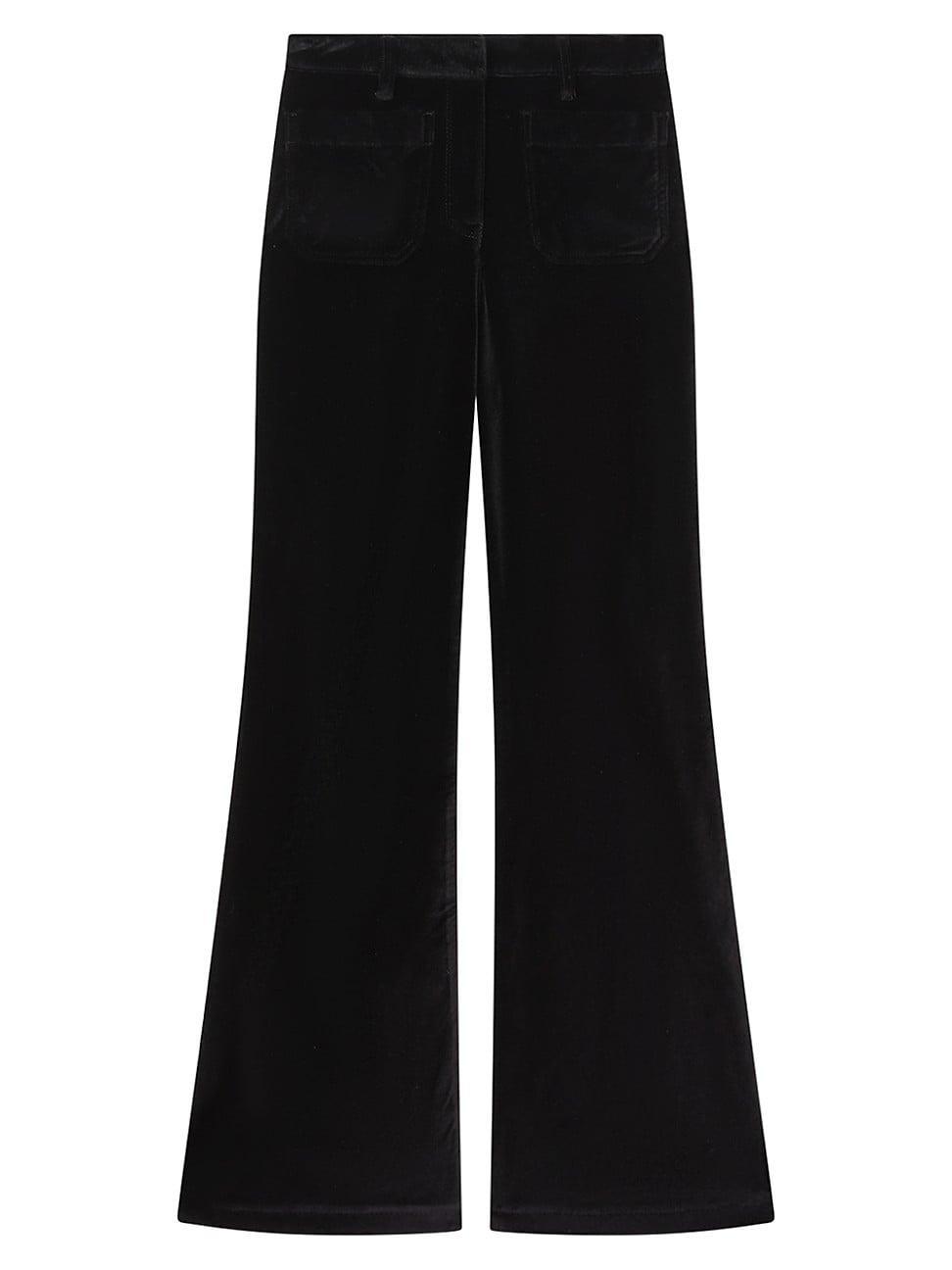 Womens Isa Cotton-Blend Velvet Flared Pants Product Image