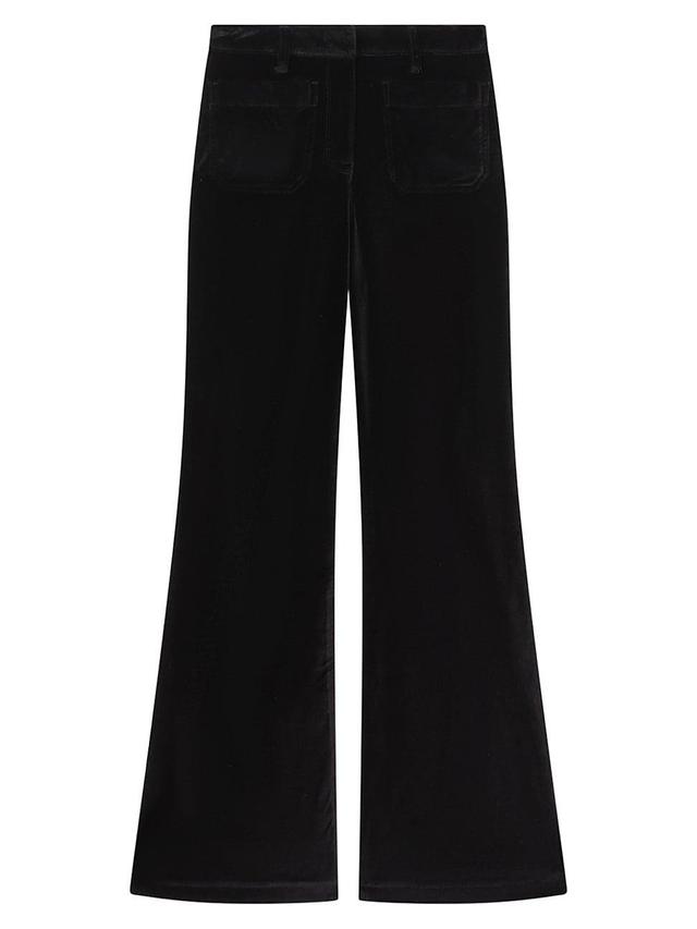 Womens Isa Cotton-Blend Velvet Flared Pants Product Image