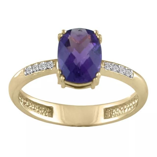 10k Gold Amethyst & Diamond Accent Ring, Womens Product Image